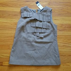 NWT Banana republic Tan gold glitter shell XS